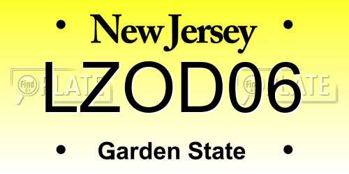 LZOD06 New Jersey License Plate