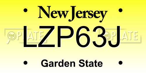 LZP63J New Jersey License Plate