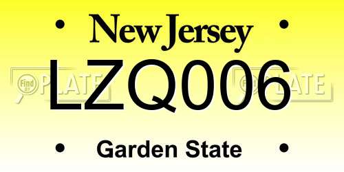 LZQ006 New Jersey License Plate