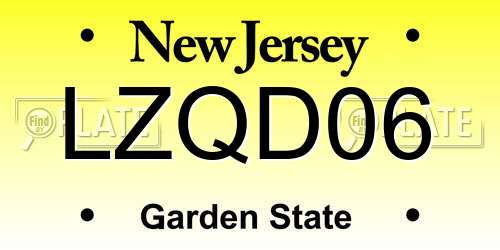 LZQD06 New Jersey License Plate