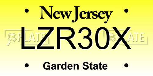 LZR30X New Jersey License Plate