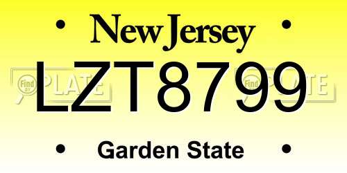 LZT8799 New Jersey License Plate