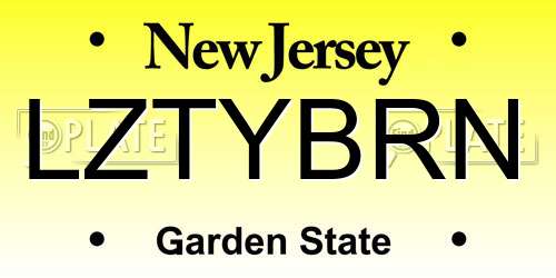 LZTYBRN New Jersey License Plate