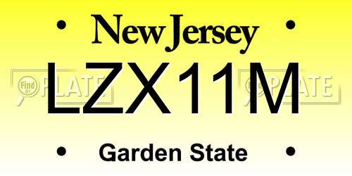 LZX11M New Jersey License Plate