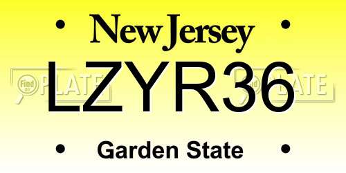 LZYR36 New Jersey License Plate