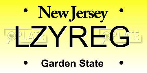 LZYREG New Jersey License Plate