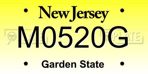 M0520G New Jersey License Plate