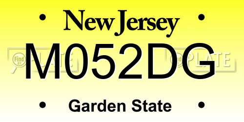 M052DG New Jersey License Plate