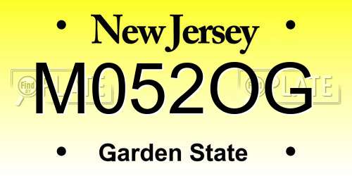 M052OG New Jersey License Plate