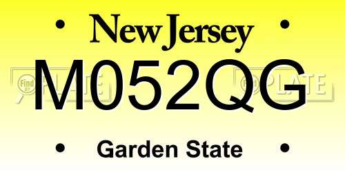 M052QG New Jersey License Plate