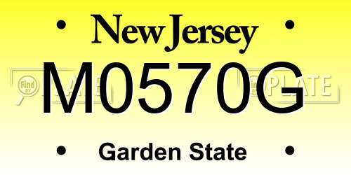 M0570G New Jersey License Plate