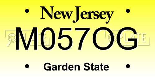 M057OG New Jersey License Plate