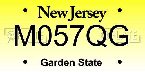 M057QG New Jersey License Plate