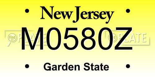 M0580Z New Jersey License Plate