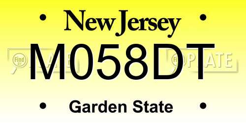 M058DT New Jersey License Plate