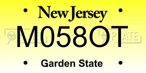 M058OT New Jersey License Plate
