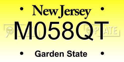 M058QT New Jersey License Plate