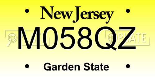 M058QZ New Jersey License Plate