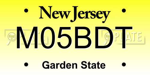M05BDT New Jersey License Plate
