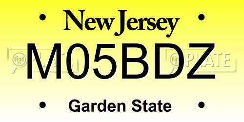 M05BDZ New Jersey License Plate