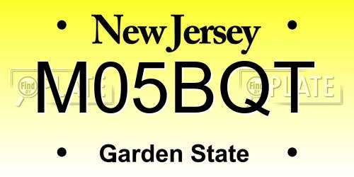 M05BQT New Jersey License Plate