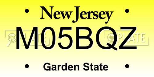 M05BQZ New Jersey License Plate