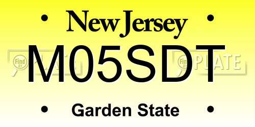 M05SDT New Jersey License Plate