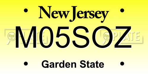M05SOZ New Jersey License Plate