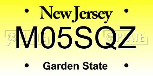 M05SQZ New Jersey License Plate