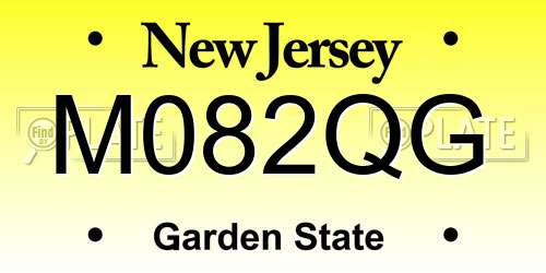 M082QG New Jersey License Plate