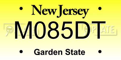 M085DT New Jersey License Plate
