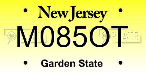 M085OT New Jersey License Plate