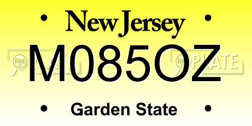 M085OZ New Jersey License Plate