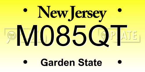 M085QT New Jersey License Plate