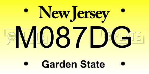 M087DG New Jersey License Plate