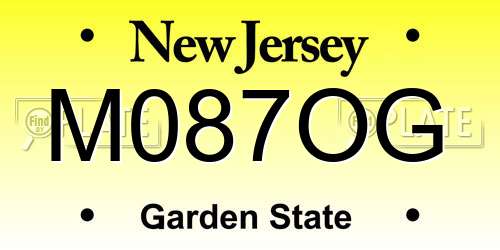 M087OG New Jersey License Plate