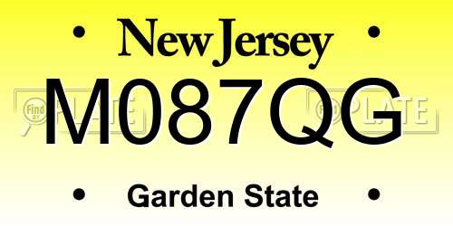 M087QG New Jersey License Plate