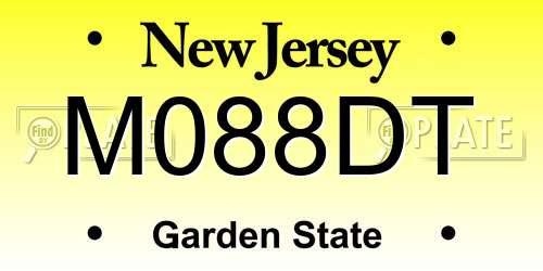 M088DT New Jersey License Plate
