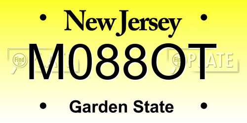 M088OT New Jersey License Plate