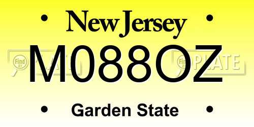 M088OZ New Jersey License Plate