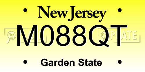 M088QT New Jersey License Plate