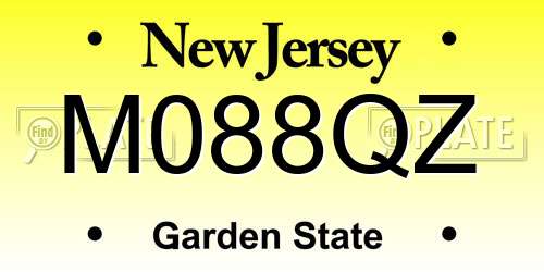 M088QZ New Jersey License Plate