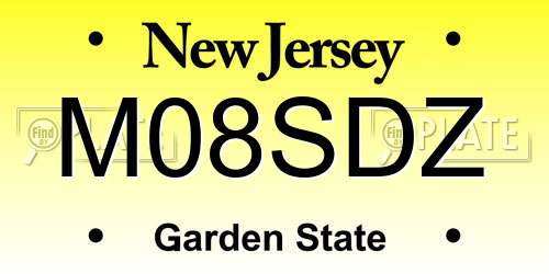 M08SDZ New Jersey License Plate