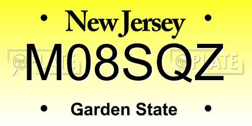 M08SQZ New Jersey License Plate