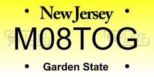 M08TOG New Jersey License Plate
