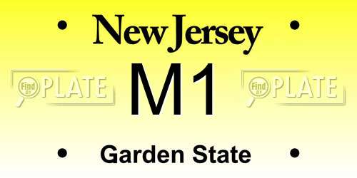 M1 New Jersey License Plate