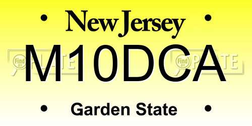 M10DCA New Jersey License Plate