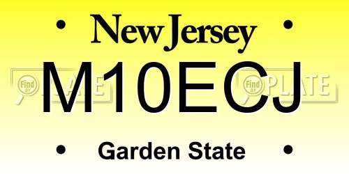 M10ECJ New Jersey License Plate