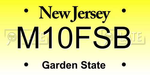 M10FSB New Jersey License Plate
