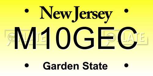 M10GEC New Jersey License Plate